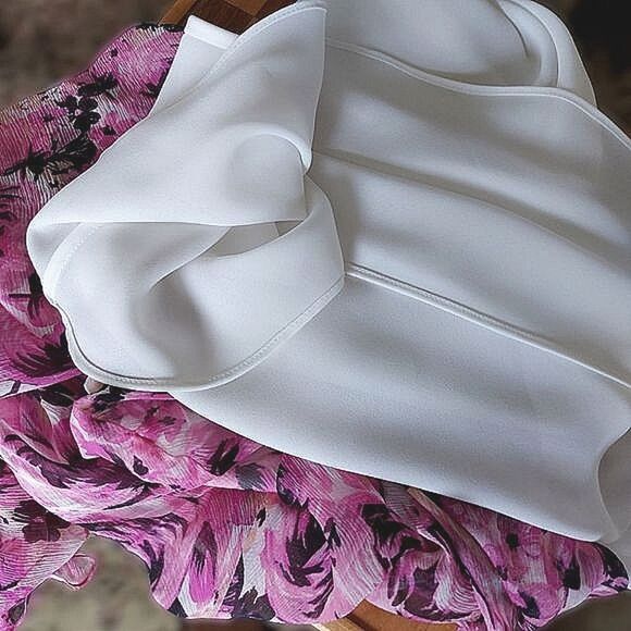 Vtg Precis Petite pink silk chiffon skirt set - Picture 15 of 15